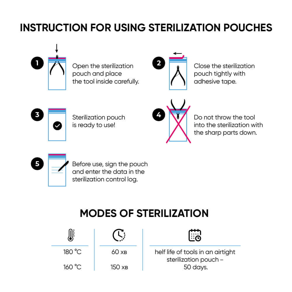 MicroStop PRO Sterilization Pouches Class 4 Indicator with Sticker- 100x200 mm(100 Pcs)