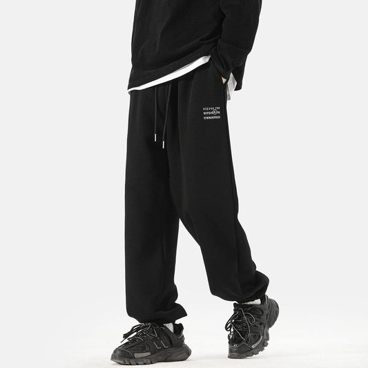 Pantalones de chándal deportivos holgados para hombre con bordado digital sencillo