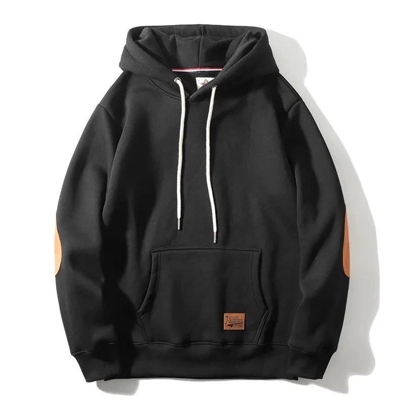 Men's Thick Warm Affixed Cloth Embroidered Hoodies