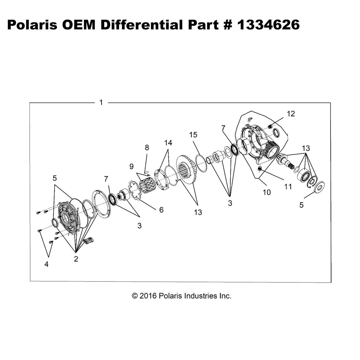 OEM Polaris Front Differential Part Number 1334626 -  General XP