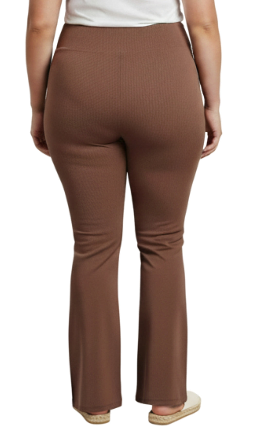 Leggings acampanados de algodón elástico para mujer con cintura cruzada