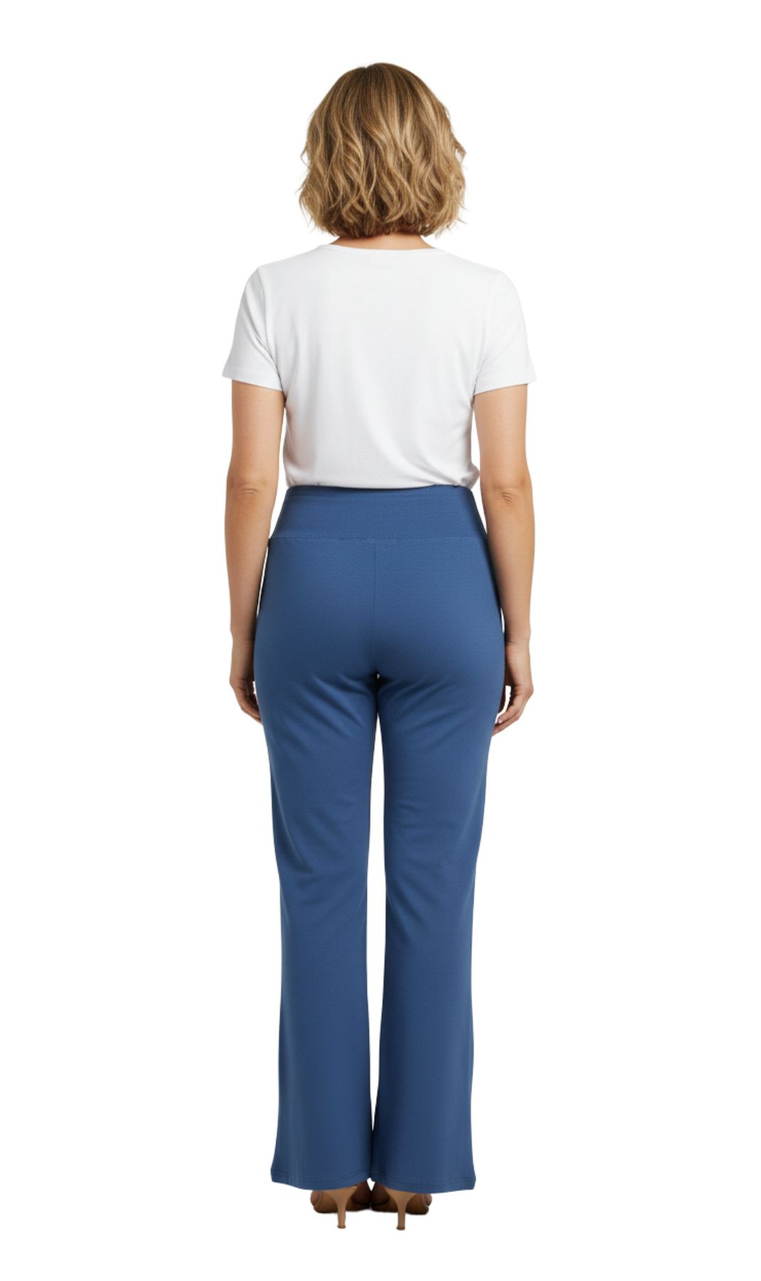 Leggings acampanados de algodón elástico para mujer con cintura cruzada