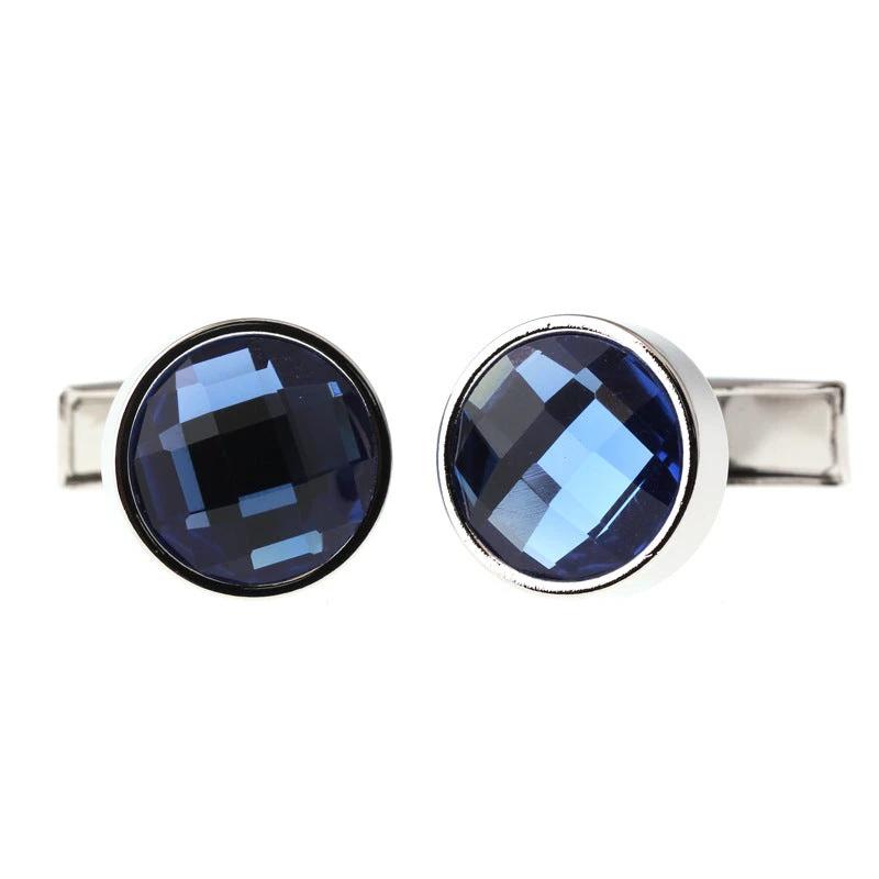 Men's Exquisite Blue Crystal Cufflinks