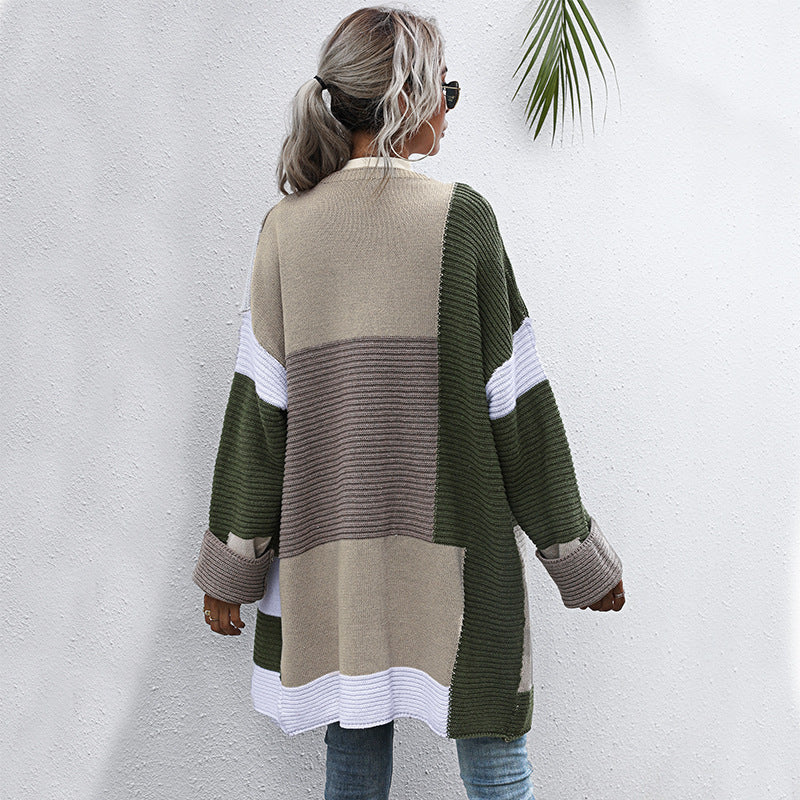 Cárdigan de punto a juego de colores para mujer