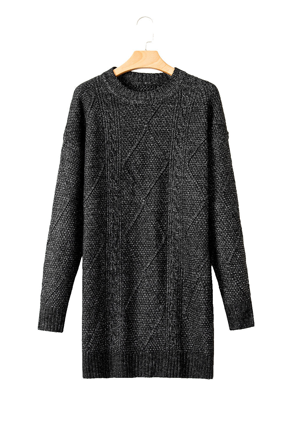 Vestido de punto de cable holgado con hombros caídos Parchment Twist