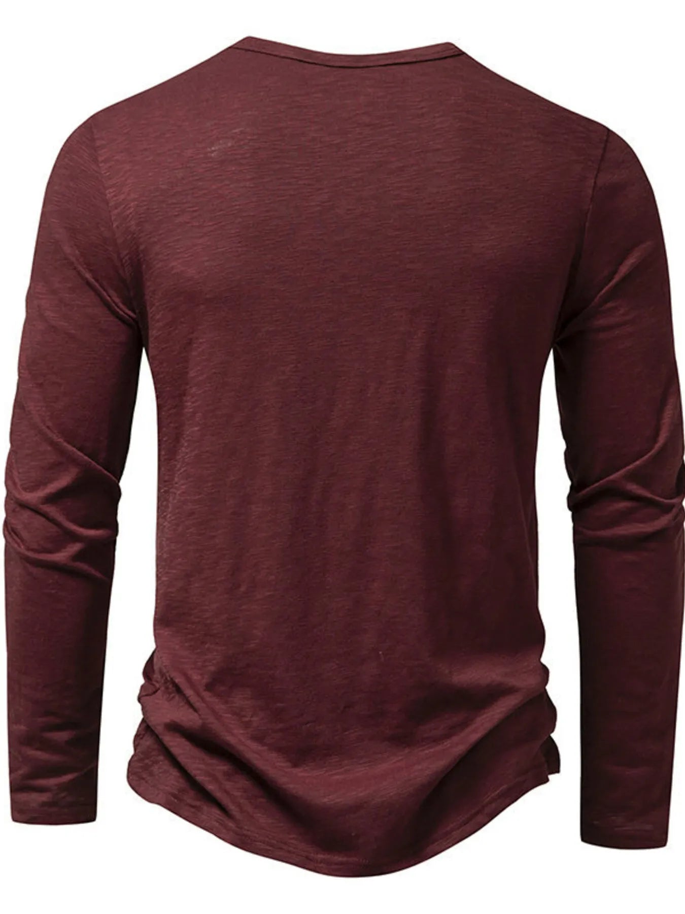 Camiseta de manga larga con botones para hombre