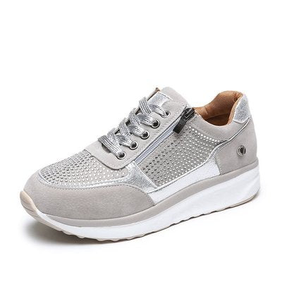 Women's Thick Bottom Rhinestone Sneakers
