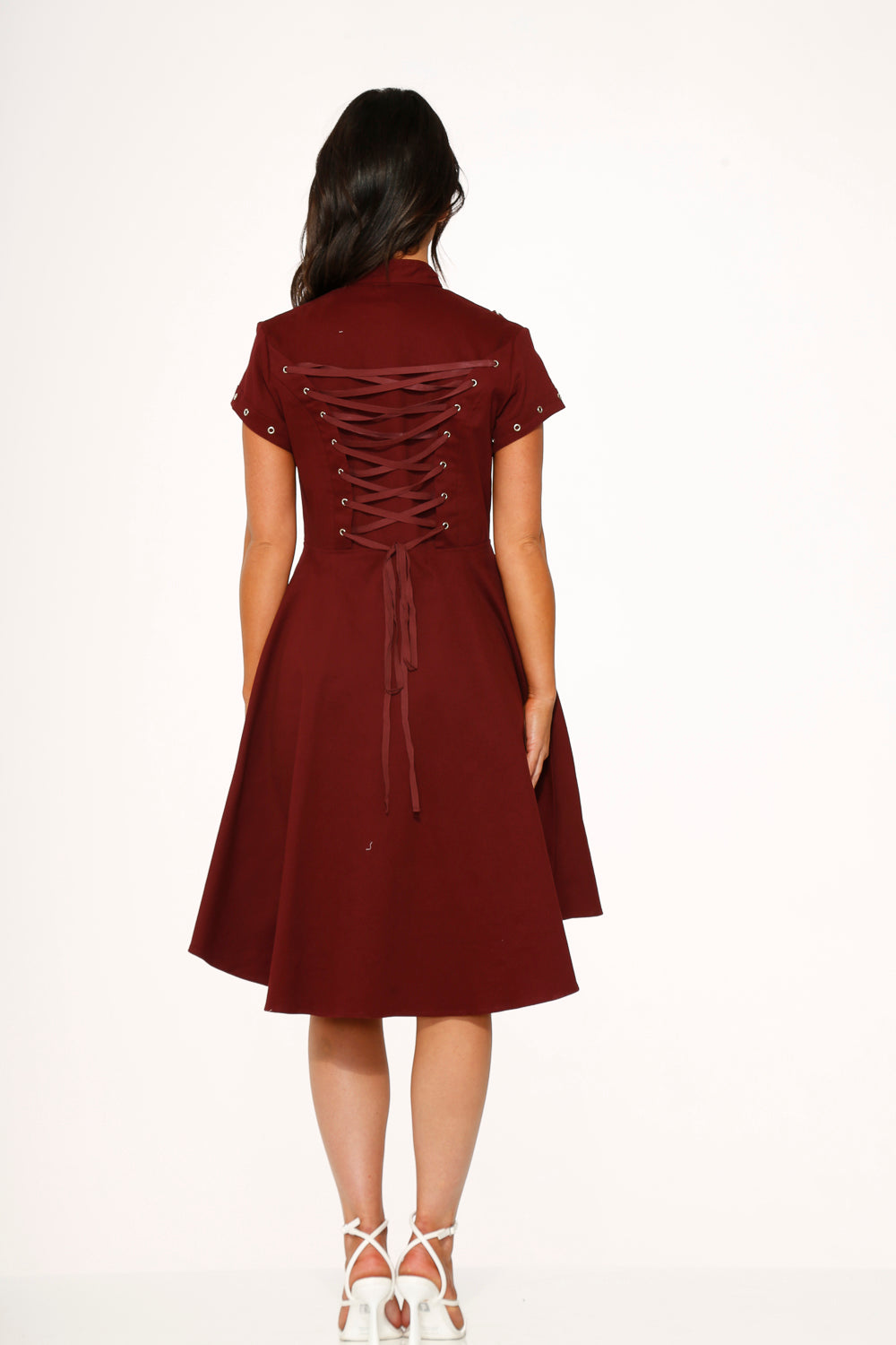 Vestido asimétrico HiLo Burdeos Batallón 10274