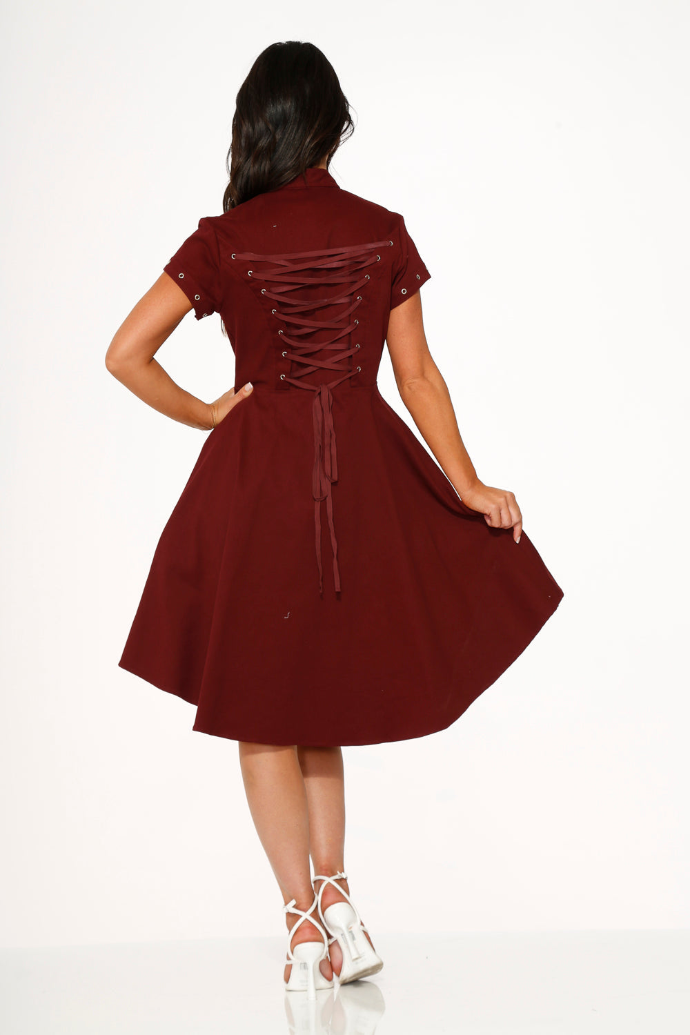 Vestido asimétrico HiLo Burdeos Batallón 10274