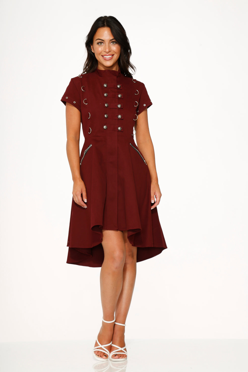 Vestido asimétrico HiLo Burdeos Batallón 10274