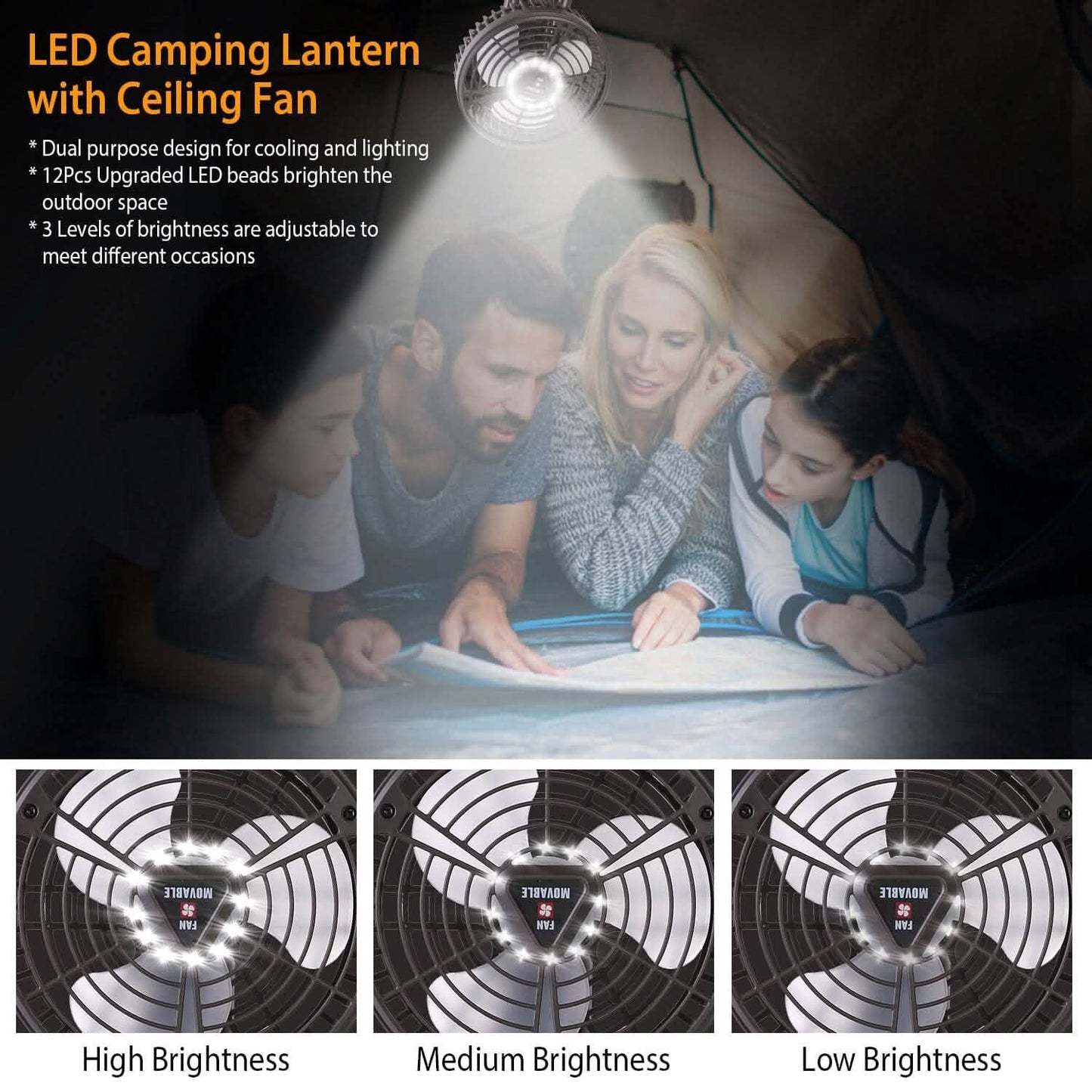 10400 mAh Portable Camping Fan