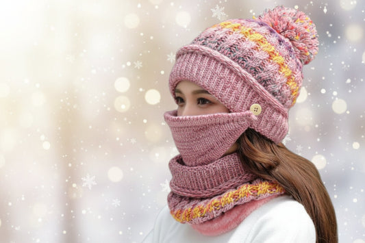 Gorro de punto de felpa de invierno – Gorro de punto suave y cálido para el frío