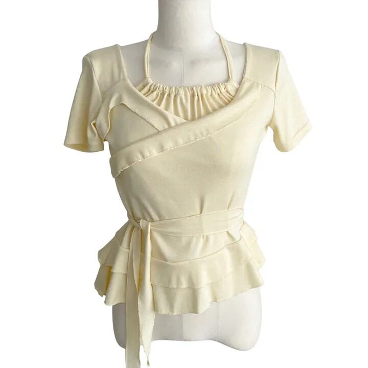 Design-forward Top With An Irregular Ruffled Hem