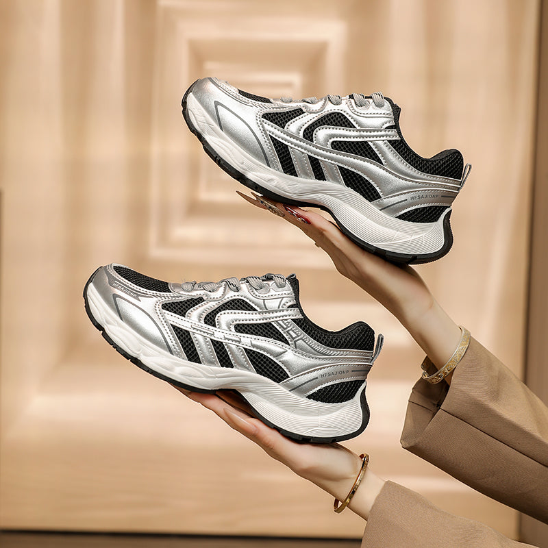 2026 New Arrival Mesh Chunky Sneakers Women, Retro Distressed Breathable Athletic Shoes, Couples Casual Platform Running Sneakers