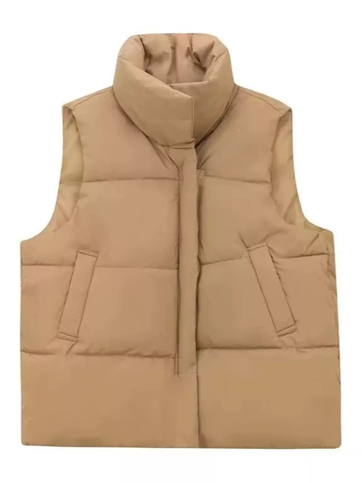 Stand-Up Collar Puffer Vest Coat