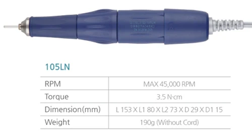 Saeshin Strong 210 / 105LN Blue 45K RPM Nail Drill