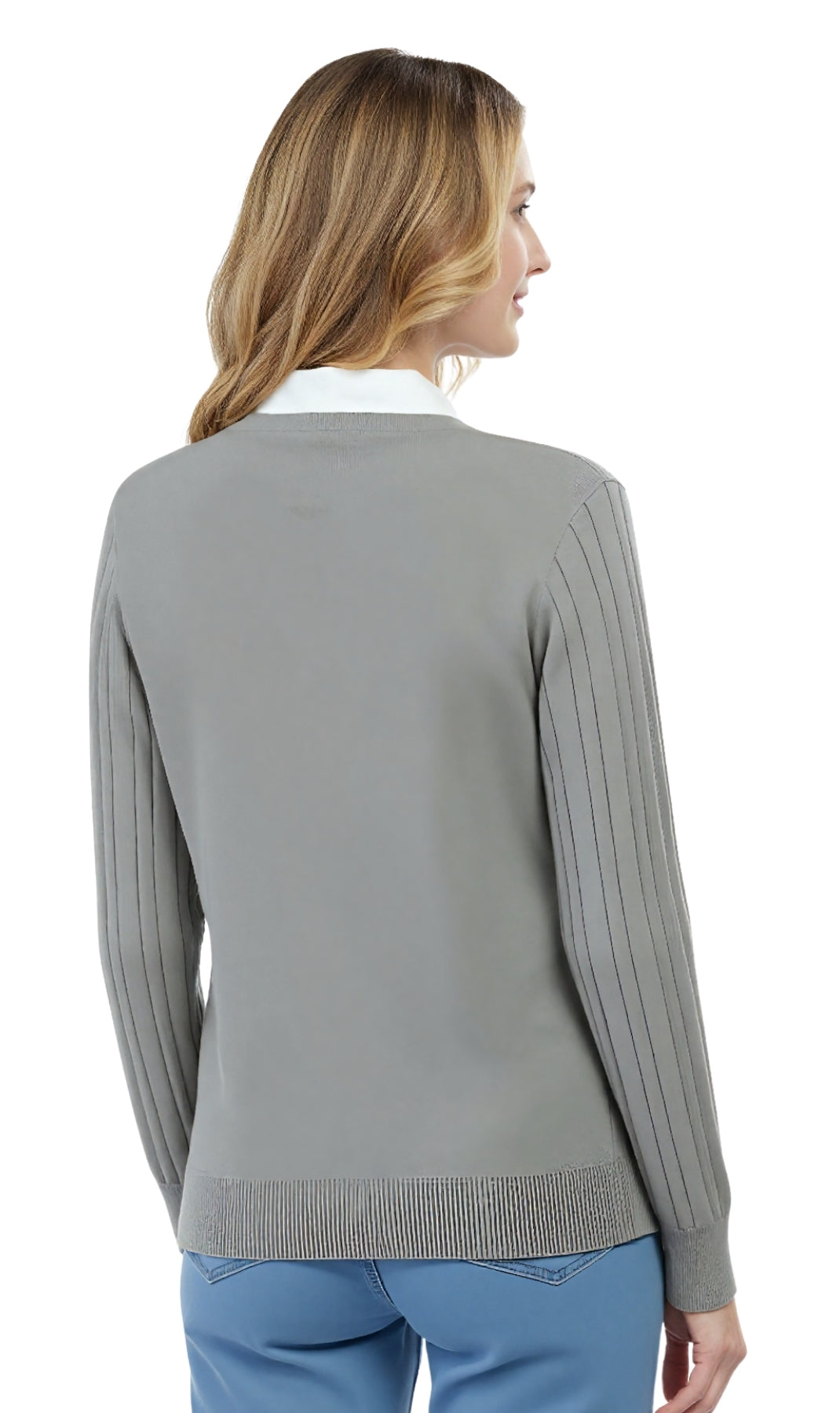 Cárdigan clásico de punto trenzado con botones para mujer de acrílico suave