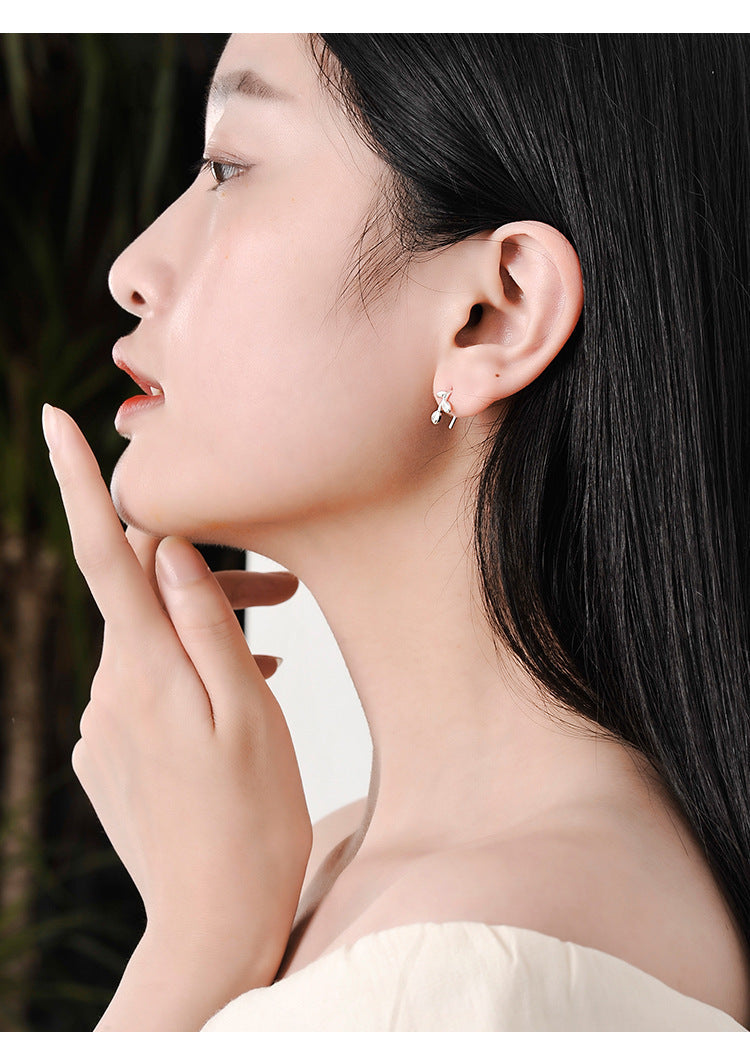S925 Silver Leaf Stud Earrings