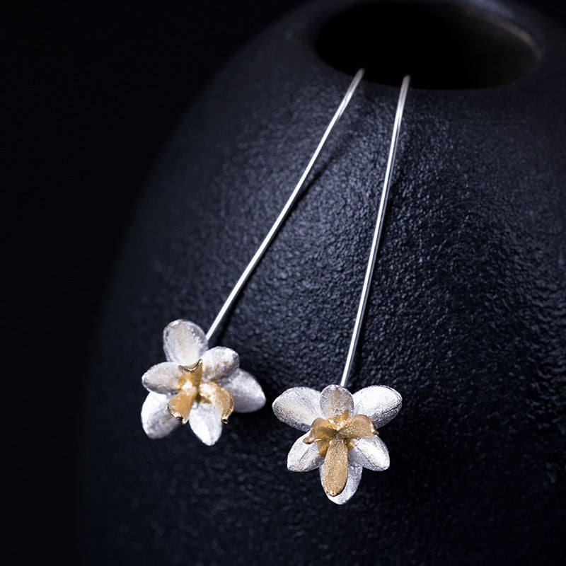 Chinese style s925 flower earrings