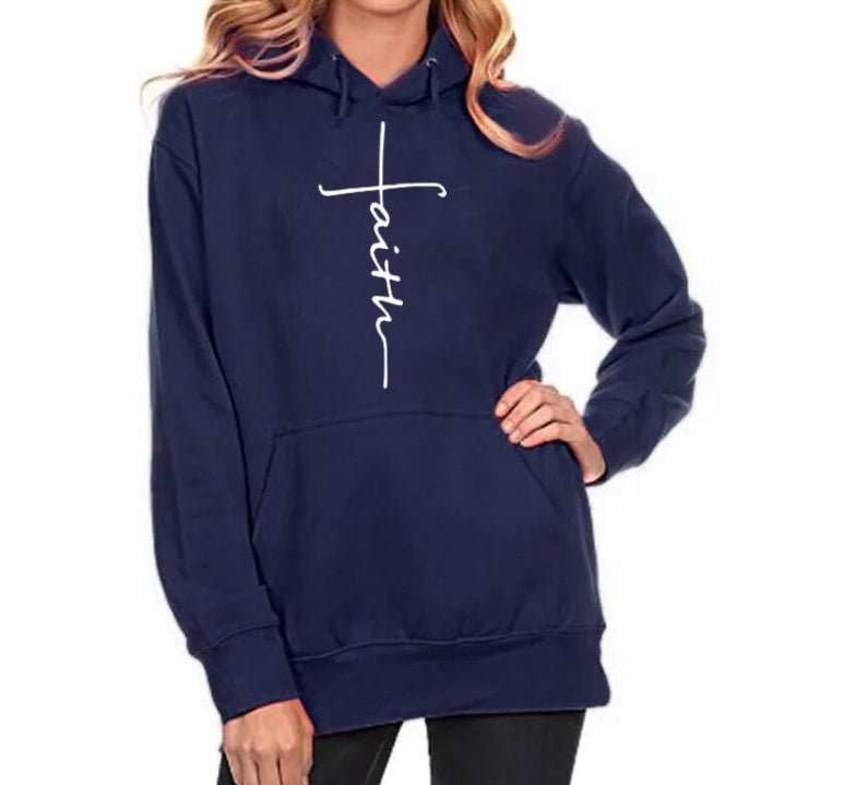 Long-sleeved fleece women's shirt autumn and winter pattern embroidered hooded sweater sports women's clothing