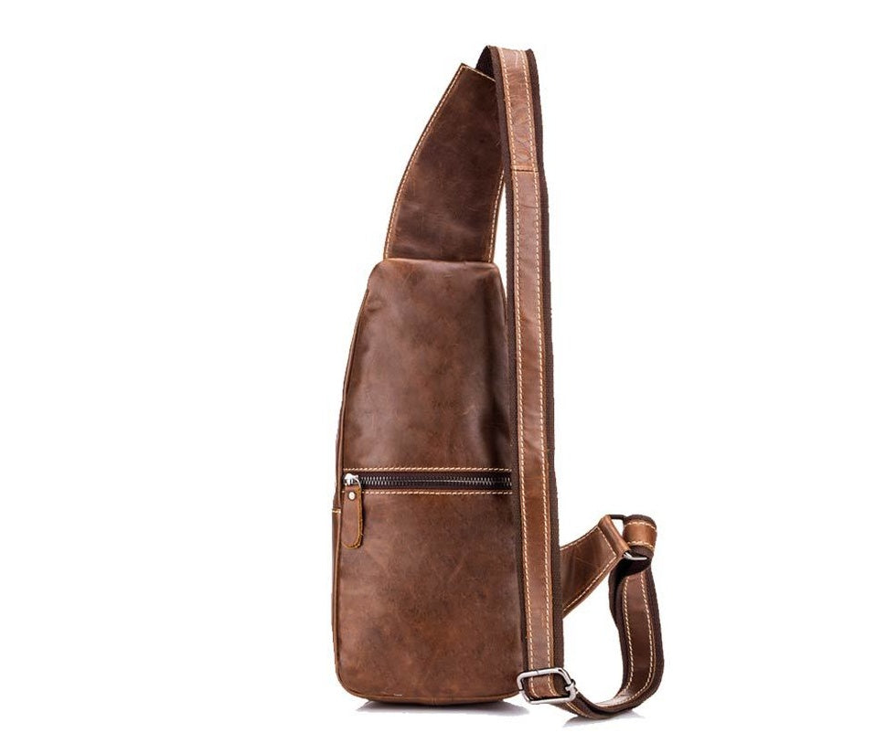 Men's Leather Crossbody Chest Bag Crossbody Bag