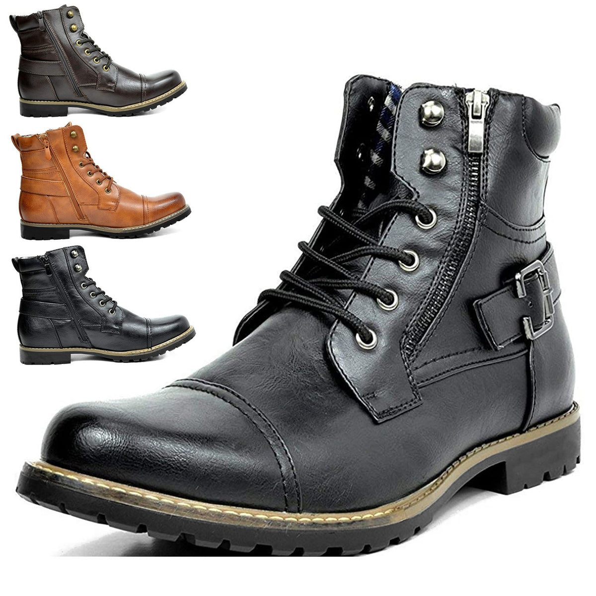 Men's Double Zipper Boots