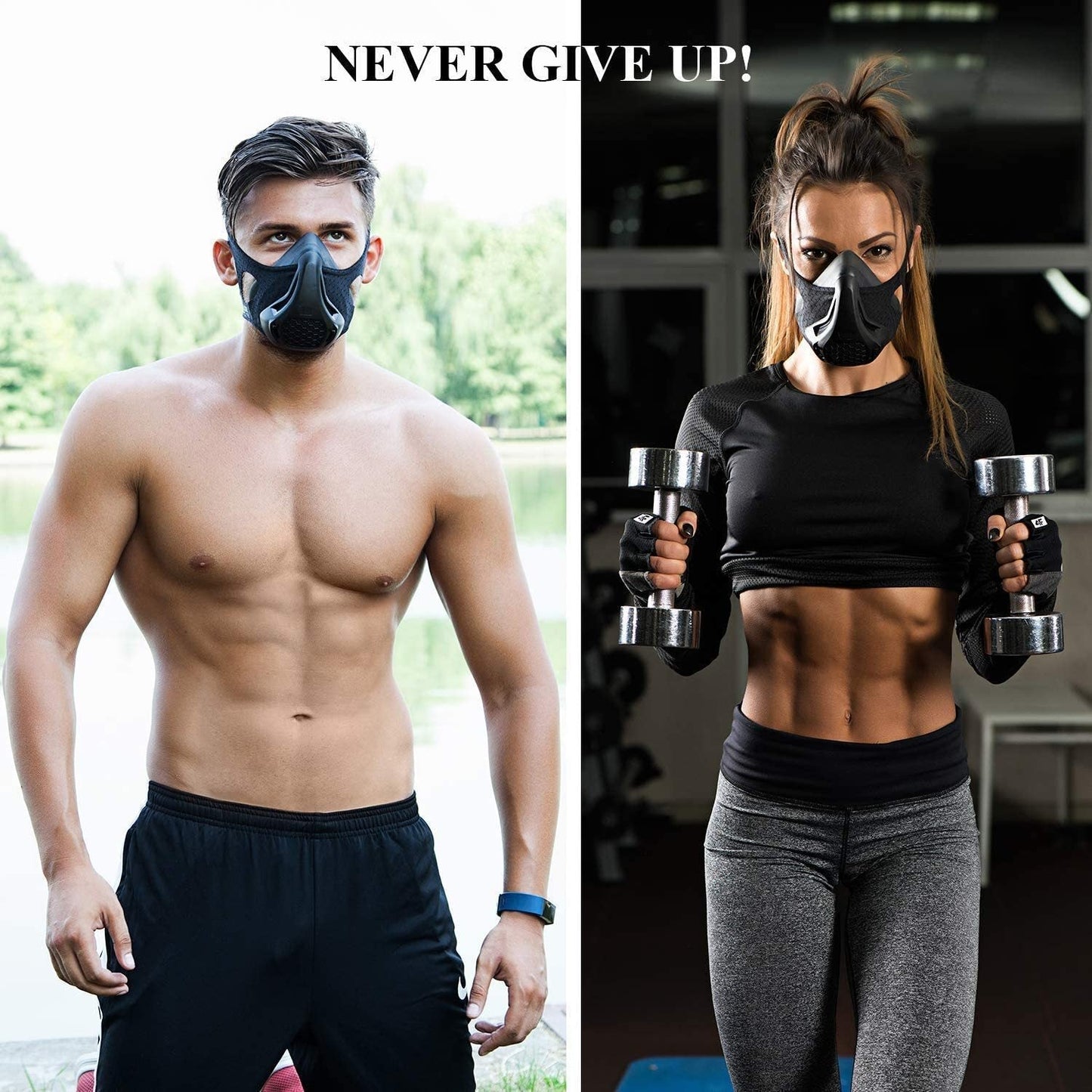 Máscara deportiva para entrenamiento de cardio con resistencia de elevación