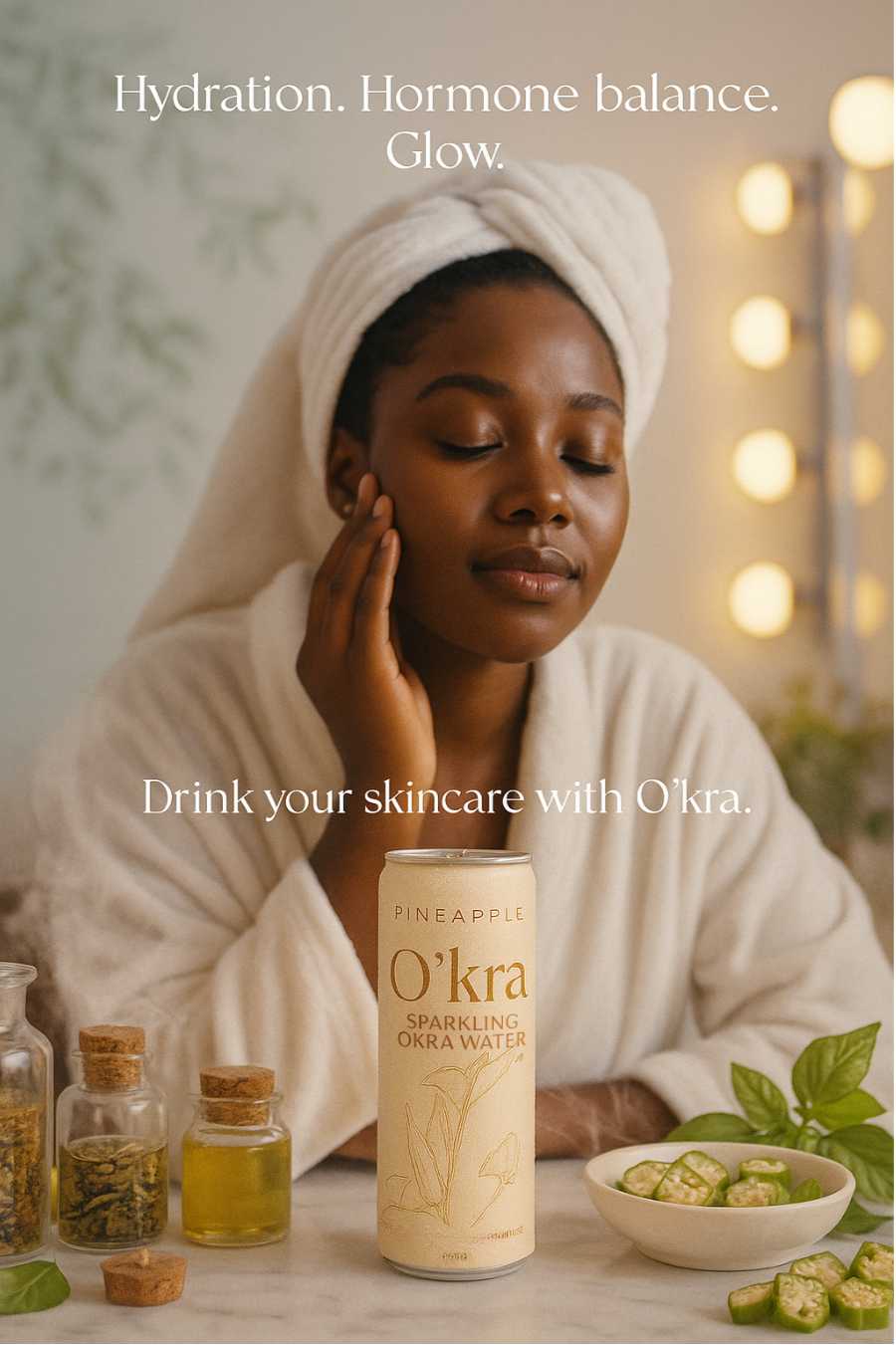 O’kra – Sparkling Okra Water (Pineapple) | Hydration & Skin Health