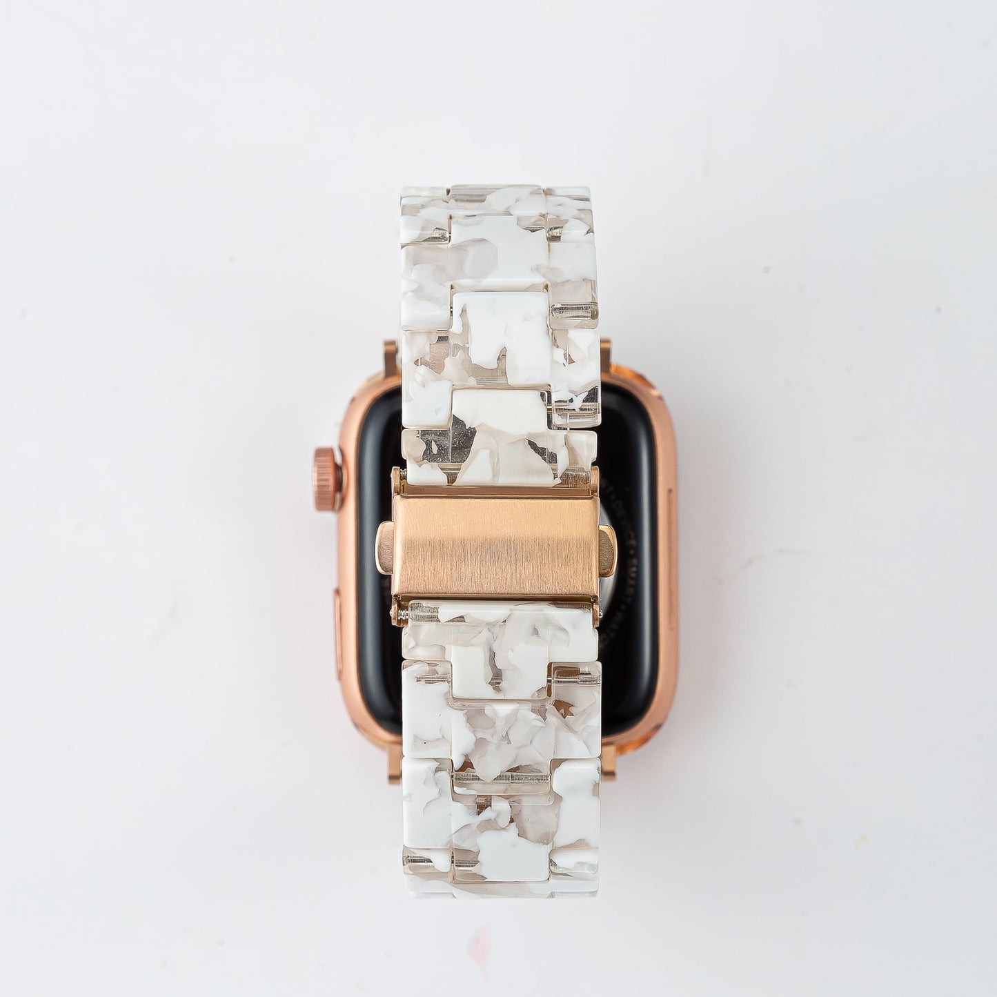 Compatible Apple Watch Bands Resin Apple Watch Bands for Women Tortoise Shell Apple Watch Band Tortoise Apple Watch Bands for Women Resin Watch Band Apple Watch Ceramic Apple Watch Band (Marble Rose Gold Apple)