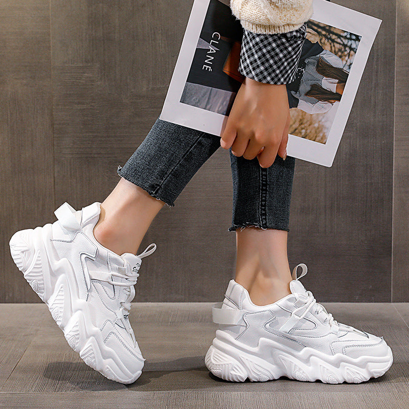 Versatile Platform Chunky Sole Sneakers For Women