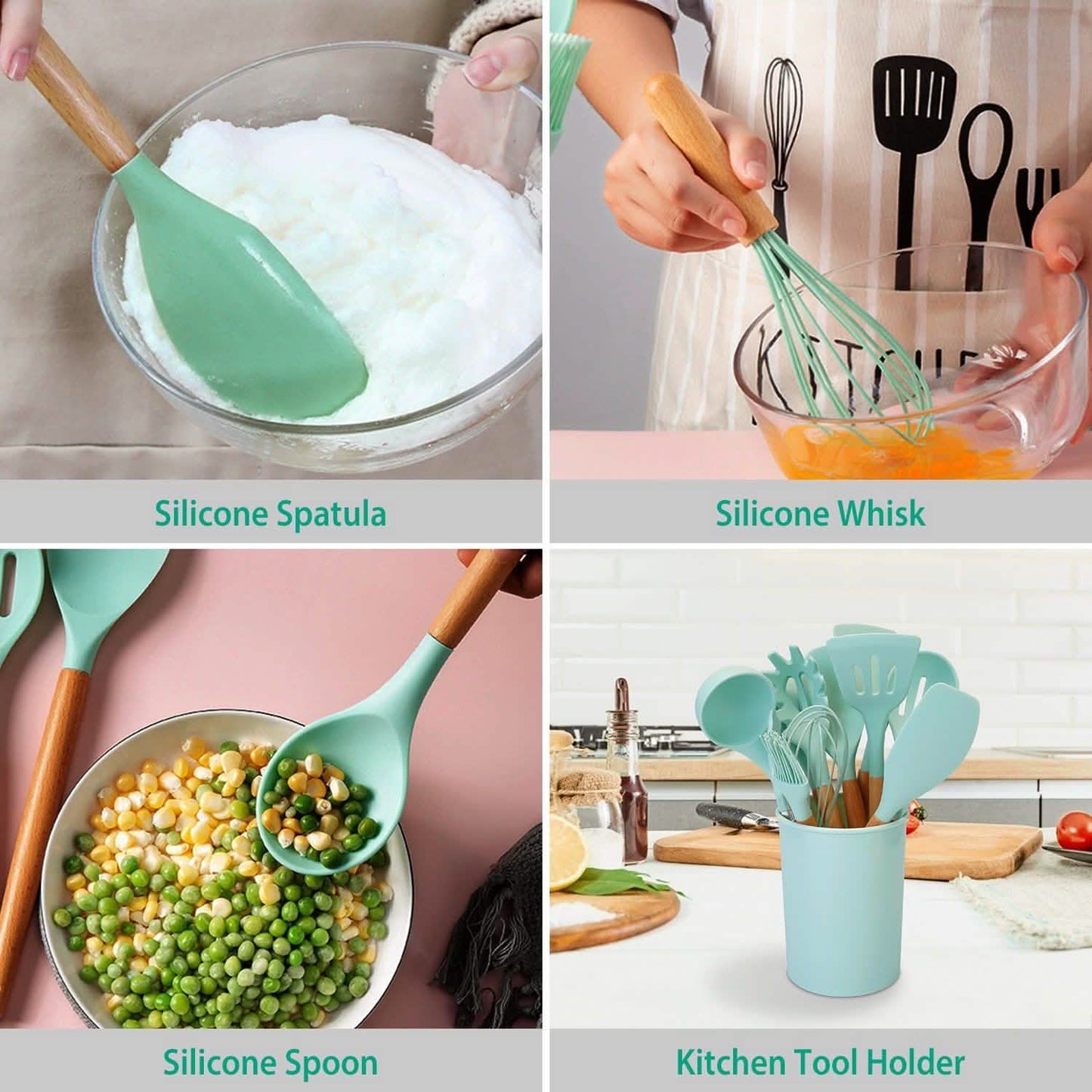 11-Piece: Silicone Cooking Utensil Set