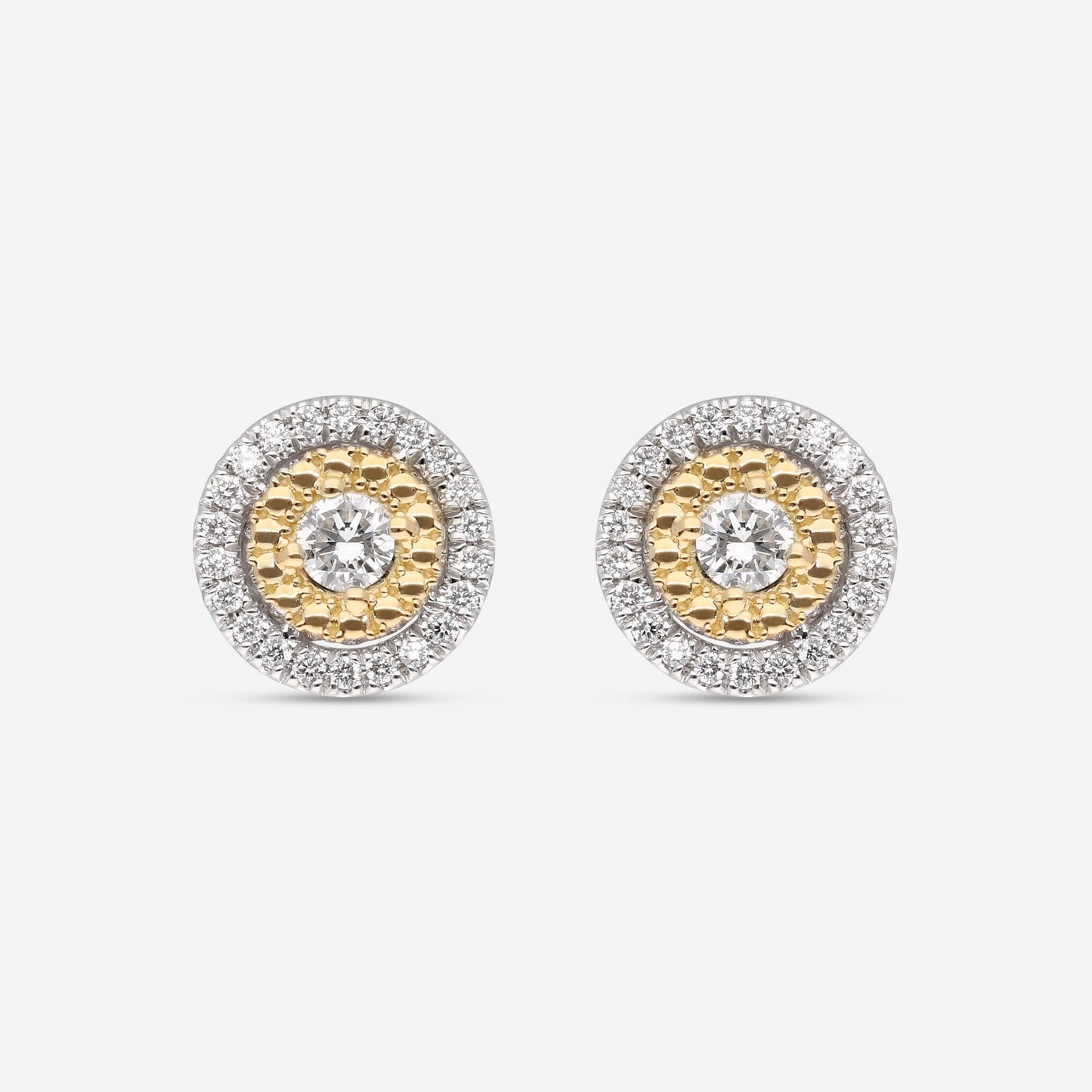 Roberto Coin Siena 18K Yellow & White Gold Diamond Large Dot Stud Earrings 111479AVERX0