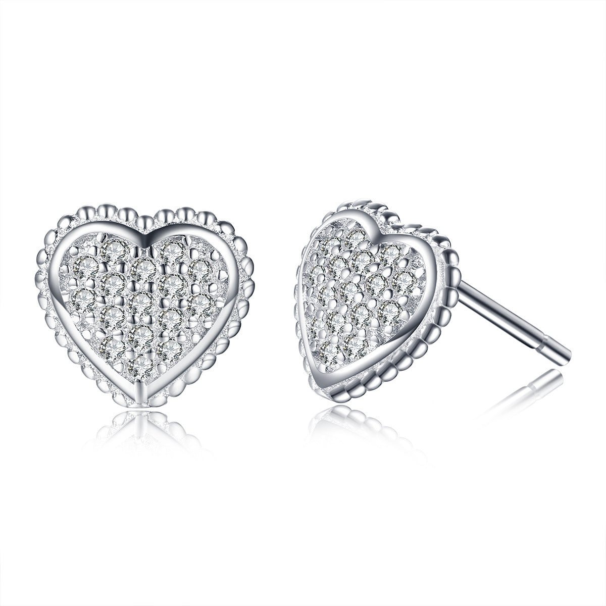 S925 Sterling Silver Heart Earrings