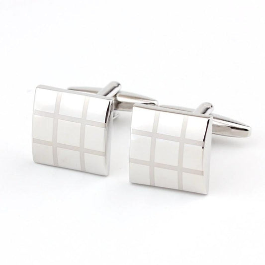 Men's Square Plaid Cufflinks