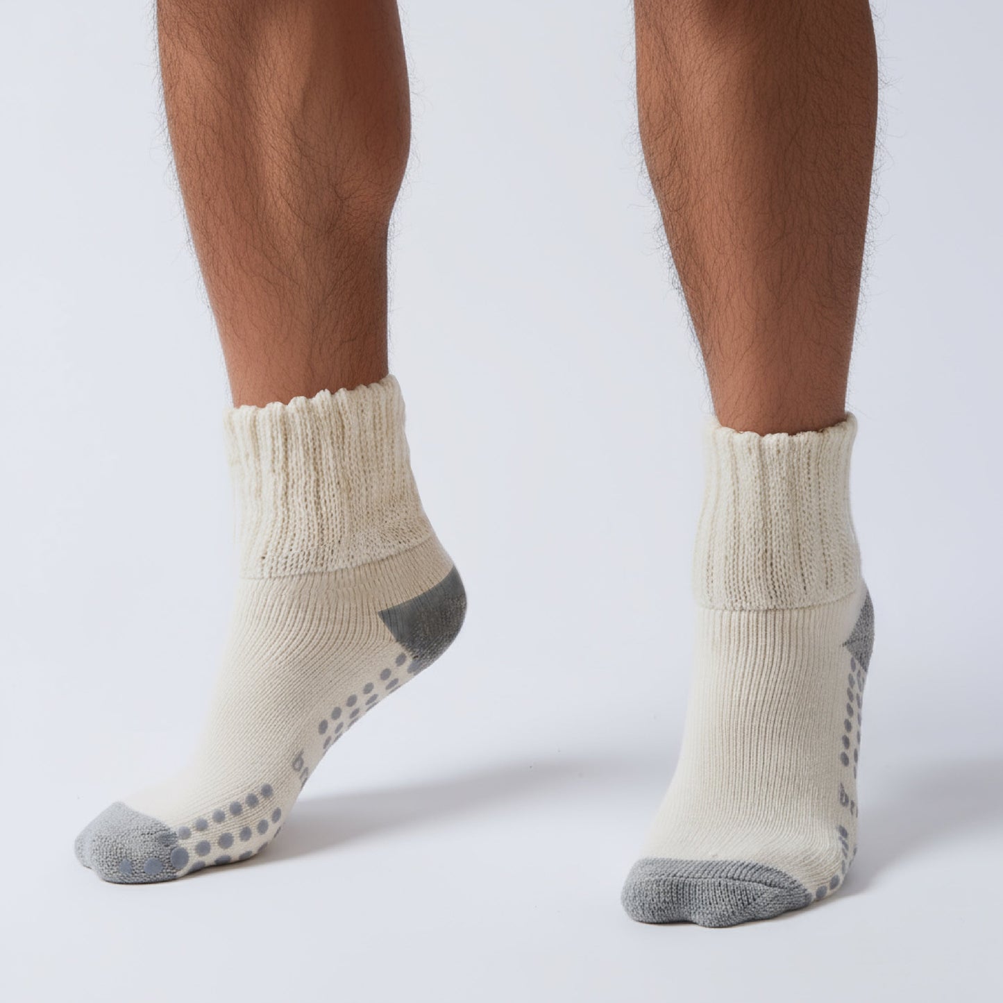 6-Pack Men's Work From Home Crew Socks with Relaxed Cuff and Non-Slip Grip