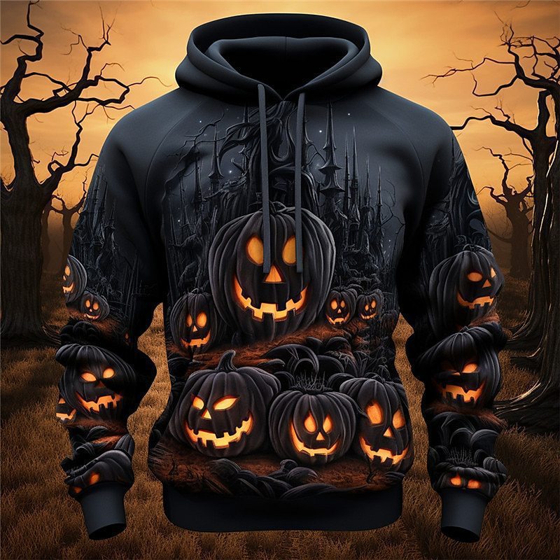 Halloween-themed Hooded Sweatshirt Heat Transfer Printing