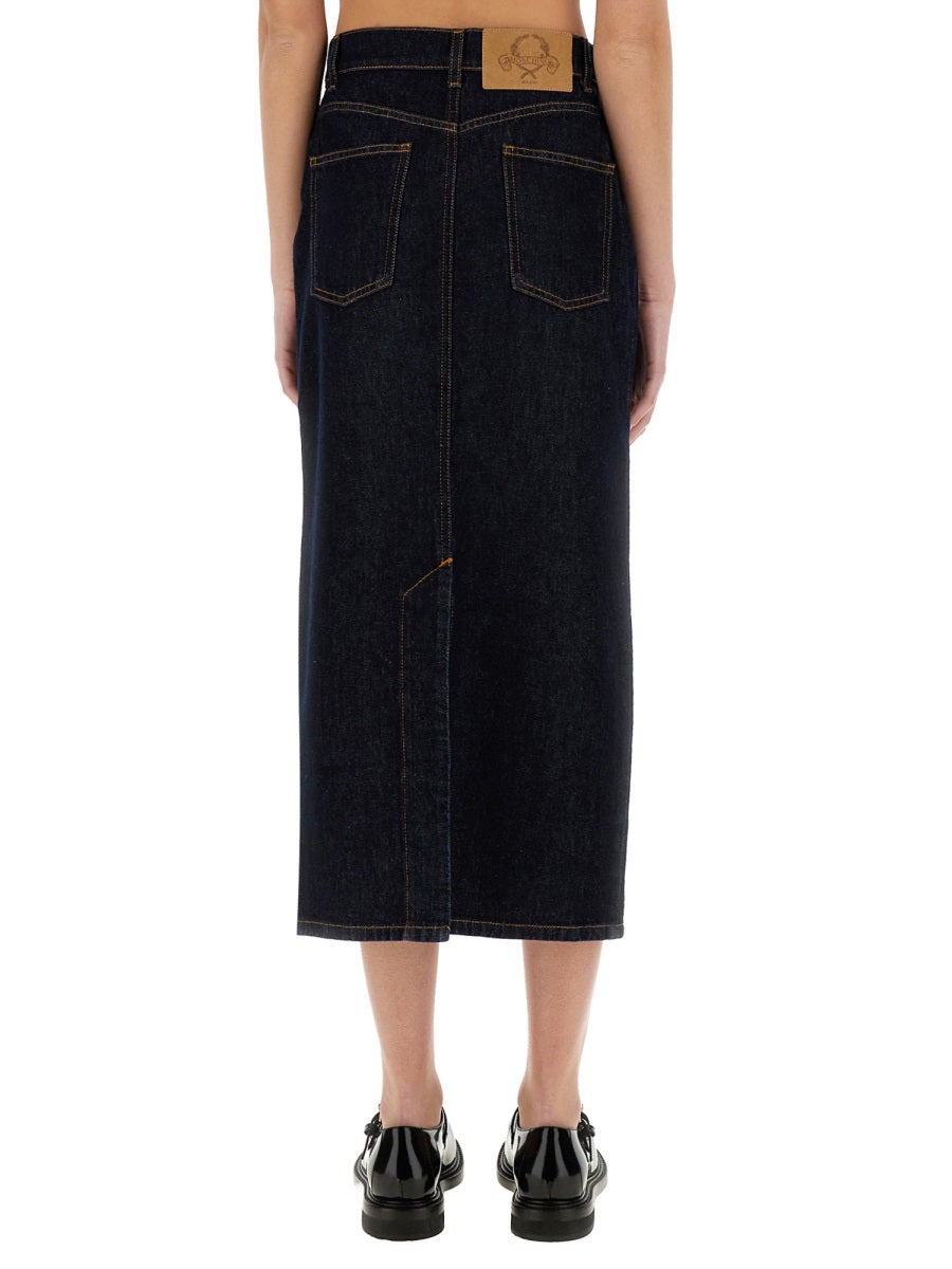 Moschino Women Long Denim Skirt