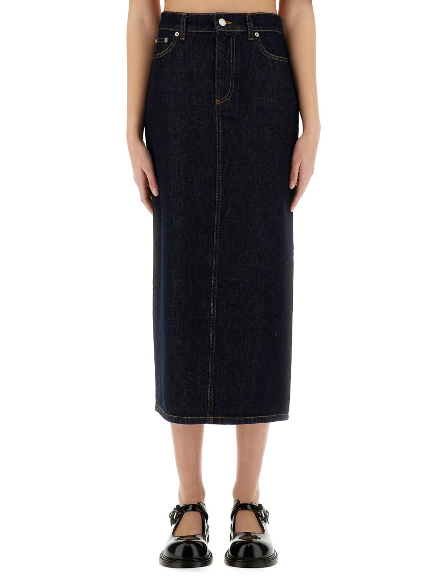 Moschino Women Long Denim Skirt