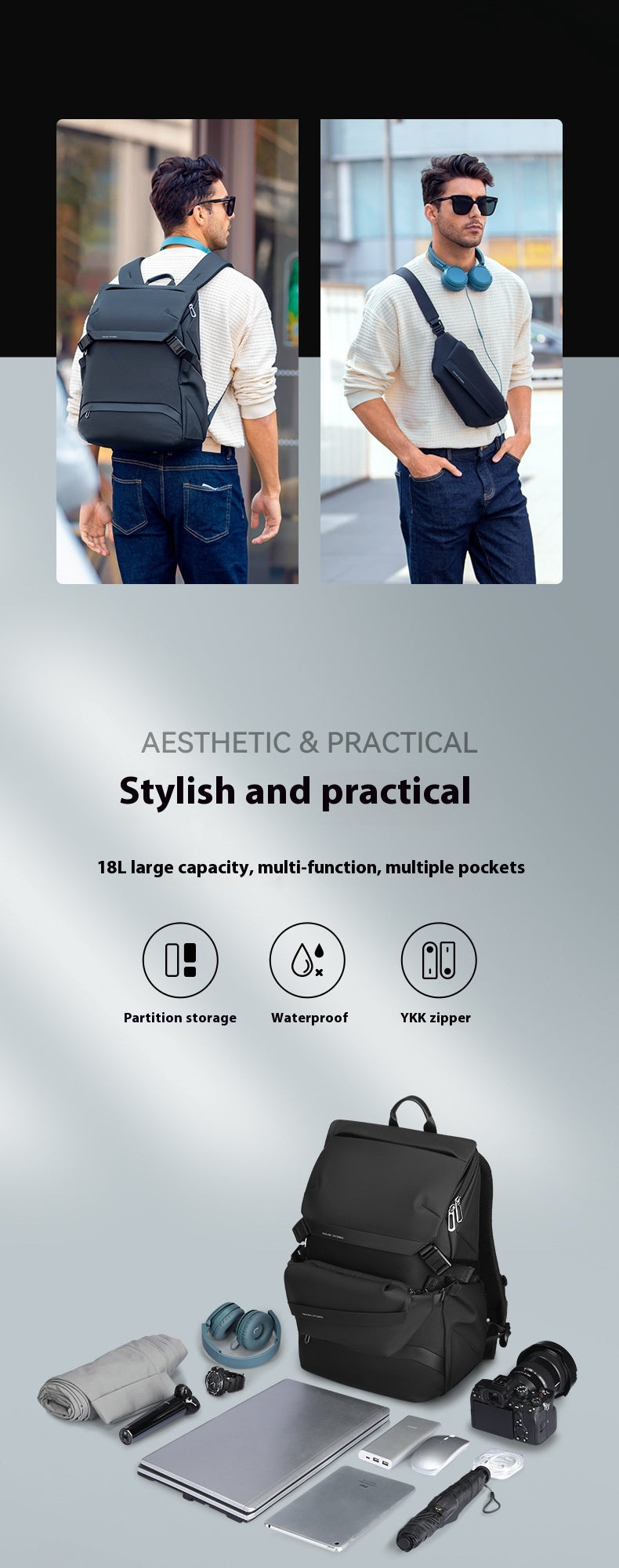 Men's Business Travel Computer Backpack
