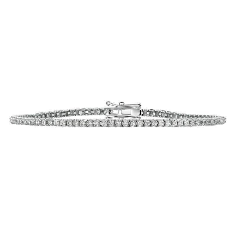 1.15 Carat Natural Diamond Tennis Bracelet G SI 14K White Gold 8-Inch