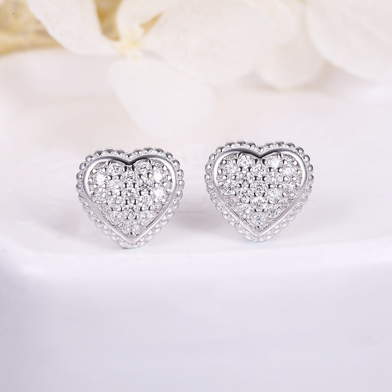 S925 Sterling Silver Heart Earrings