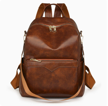 Women's Elegant Solid-Color Commuter Backpack