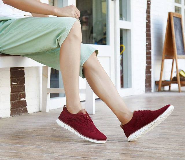 Men's Knitted Lace-Up Casual Sneakers