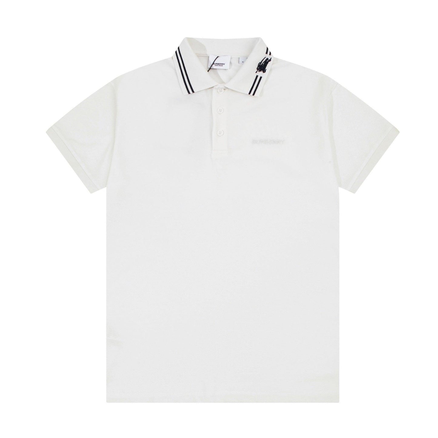 Burberry White T-Shirt With Collar