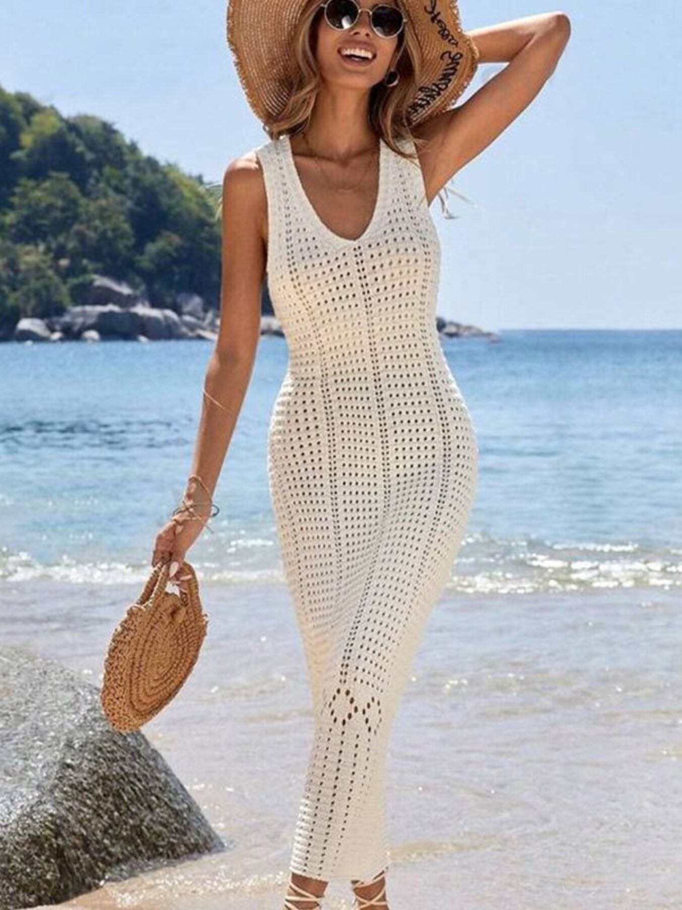 Vestido de ganchillo sin mangas