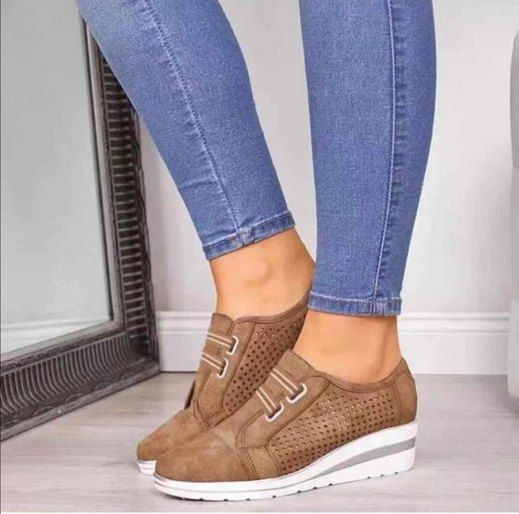 Women's Round-Toed Wedge Heel Shoes