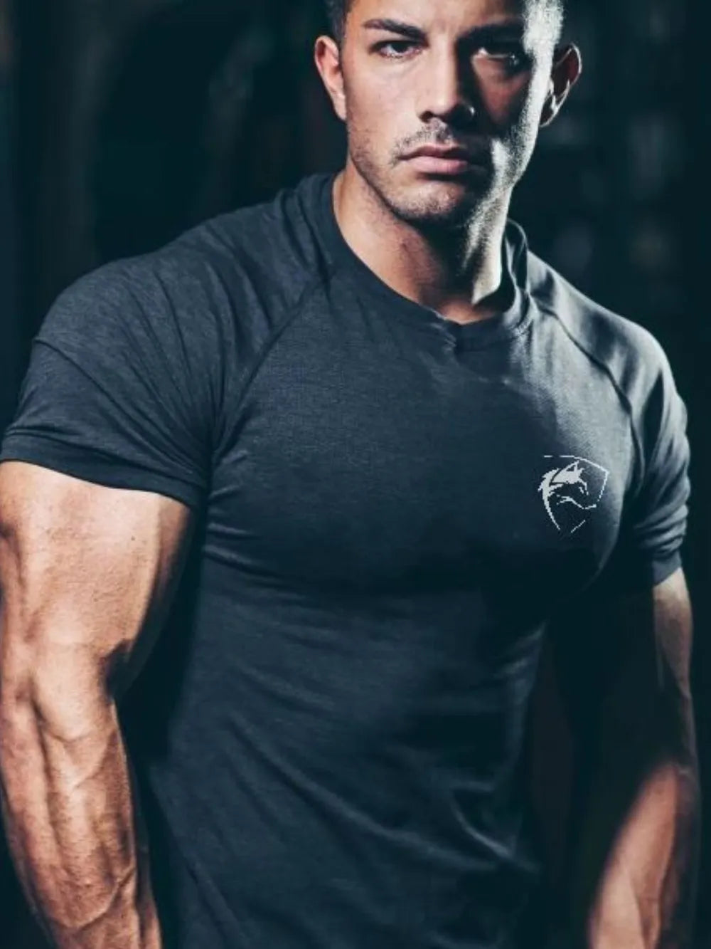 Camiseta de manga corta y cuello redondo de talla grande para hombre