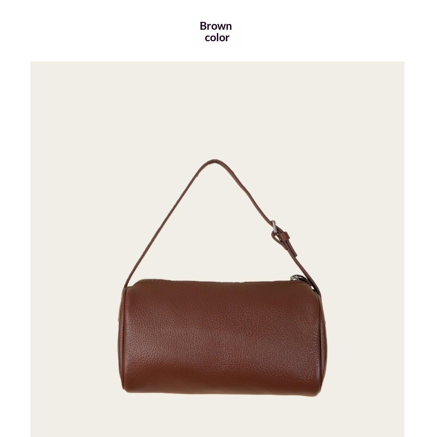 Top-grain Leather Barrel Crossbody Bag