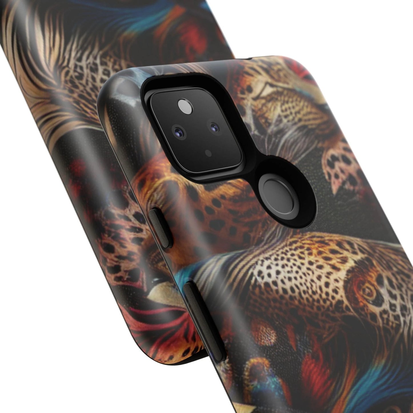 Stylish Tough Phone Case with Elegant Black and Gold Design