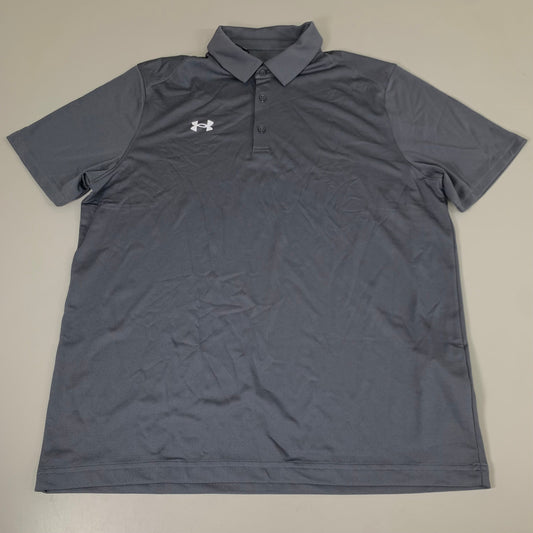 UNDER ARMOUR UA Team Tech Polo Loose Light & Moisture Wicking Men's Sz L Grey